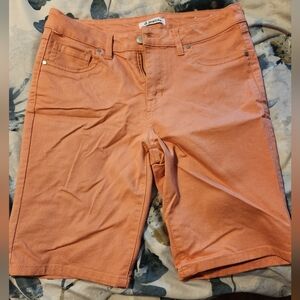D. Jeans Vibrant Salmon Color Denim Bermuda Shorts
